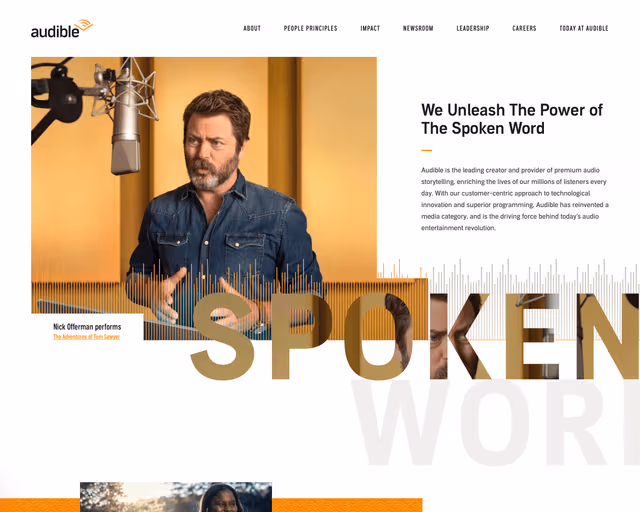 Preview screenshot of Audible website
