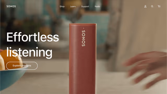 Preview screenshot of Sonos website